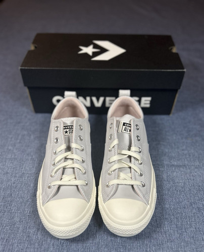 Sneaker Converse donna Chuck Taylor Madison grigio bue fiocco taglia 10 tomaia in pelle