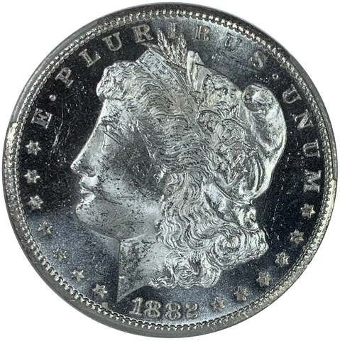 1882-CC $1 Morgan Silver Dollar, PCGS Gold Shield MS63, Carson City Mint! Cover