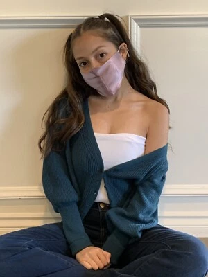 Washable 100% Mulberry Silk Rose Gold Face Mask ,adjustable ,breathable,cooling  - Image 1 of 4