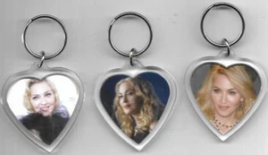 LOT DE 3 PORTE CLEFS PHOTO (KEY DOOR DOUBLES FACE) DOUBLE FACE DE MADONNA NEUF - Picture 1 of 2