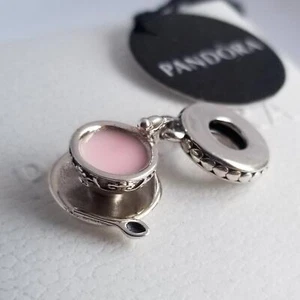 Pandora Tea Cup Charm Silver Dangle Charm With Gift Pandora Box - Picture 1 of 6