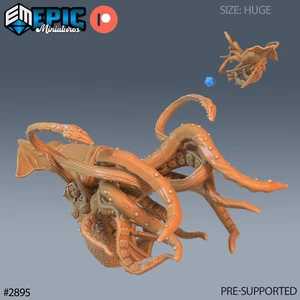 6K Resin 32mm Epic Miniatures Giant Squid Boat Attack (Huge) for D&D, Role-Play - Picture 1 of 3