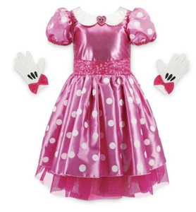 NWT Disney Store Girls Minnie Mouse Costume Pink Dress with Gloves Brooch Size 3 - Picture 1 of 3