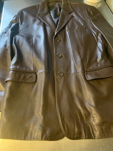 Ralph Lauren Giacca Donna Marrone Morbida Pelle di Agnello 3 Bottoni LBF22W - Foto 1 di 10