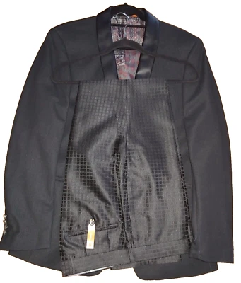 Traje de Noche Talia - Chaqueta 42R Pantalones 34/32 Negro Calce Ajustado Foto 1 de 4