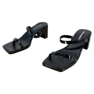 Jeffrey Campbell | Sandalias de tacón bloque con tiras negras Jamm 9 Foto 1 de 4