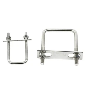 M6 M8 M10 Square U Bolts With Back Plates Nut U-Bolt Stainless steel 304 A2 - Picture 1 of 6