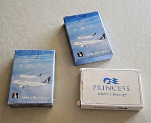 3 PACKS PROMOTIONAL PLAYING CARDS 2 ANSETT AUSTRALIA 1 SEALED PRINCESS CRUISES - Bild 1 von 2