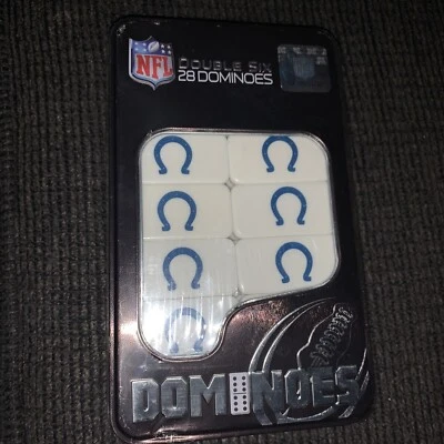 New NFL Official Licensed 28 Dominoes Metal Gift Tin Indianapolis Colts Gift - Image 1 of 2
