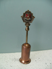 VINTAGE ISLE OF WIGHT ENAMEL EMBLEM CONCEALED SMALL BRUSH COPPER BRASS c.1920s