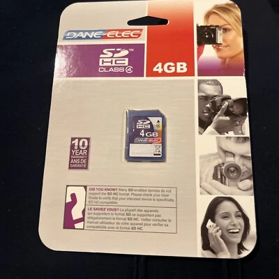 Brand New Dane-Elec  SDHC 4GB Class 4 SDHC Card 012 - Image 1 of 2