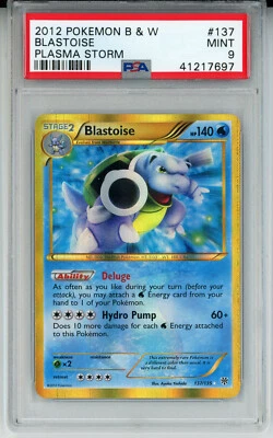 2012 POKEMON PLASMA STORM BLASTOISE #137 SECRET RARE PSA 9 MINT #41217697 - Image 1 of 2