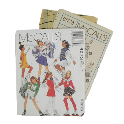McCalls 6073 Girls Costume Pattern Sz 12 Uncut Cheerleader Ice-Skating Majorette - Image 1 of 4