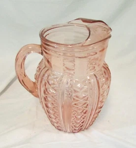 Antique Pink Depression Glass Pitcher, 1930s - Picture 1 of 7