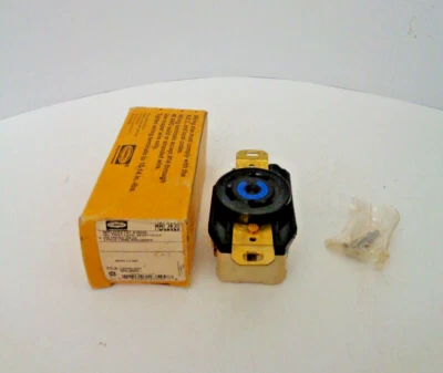 HUBBELL HBL2620 30 A 250 VAC/DC 2P 3W GROUNDING TWIST LOCK RECEPTACLE, NEW - Image 1 of 4