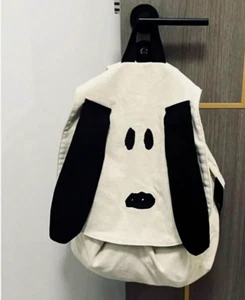Peanuts Snoopy Drawstring Backpack Snoopy Face Design Slouchy Hobo Book Bag - Picture 1 of 21
