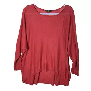 Acrobat Leinen Top Gr. S leichter Sommer Strick Lagenlook minimalistisch Ziegel LESEN - Bild 1 von 12