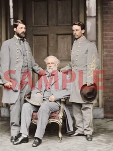 General Robert E. Lee Shortly After the War. With him is his Son Custis & COStaf - Picture 1 of 1