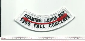 SCOUT BSA 1999 AGAMING OA LODGE 257 FALL CONCLAVE ROCKER STRIP FUSIONIERT INDIANHEAD - Bild 1 von 1