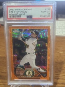 2023 Topps Chrome Cal Stevenson Orange Refractor/25 - Rookie RC - #199