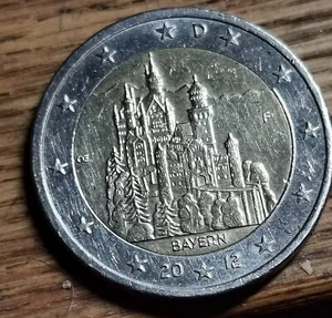 2 euro münze bayern, 2012, sehr schön, bi metall - Bild 1 von 4