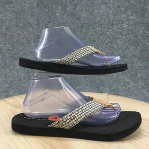 Tommy Hilfiger Sandals Womens 11 M Jaben Casual Slip On Flip Flops Black White - Picture 1 of 16