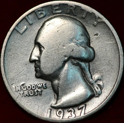 1937-S San Francisco Mint Silver Washington Quarter - Image 1 of 2