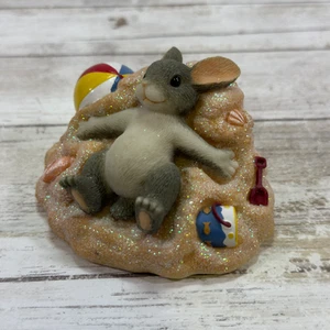 Charming Tails 2000 Fitz & Floyd Mice Figurine "Binkey's Sand Angel" 85/105 - Picture 1 of 5
