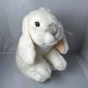 Animal Alley Toys R Us White Rabbit 11" Plush Realistic Lop Ears Grey Nose 2017 - Picture 1 of 8