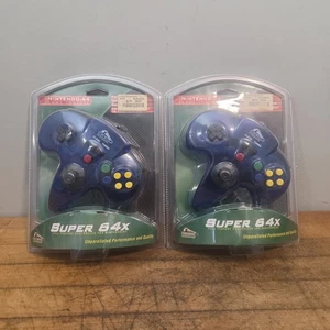 2 Pelican Accessories Blue Nintendo 64 Game Controller Super 64X New In Box NIP - Picture 1 of 18