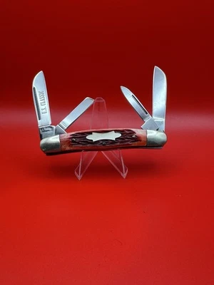 Nueva navaja de bolsillo US Classic Congress Red Jig Bone EM2567014RD JIG 4 hojas Foto 1 de 3