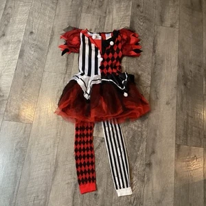 Spirit Halloween Horror Harlequin Girls Child Size Small 4-6 Costume Clown - Picture 1 of 9