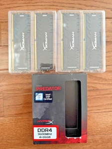 HyperX Predator 64GB Kit (4x16GB) DDR4 3600MHz CL18 Desktop Gaming Memory RAM - Picture 1 of 5