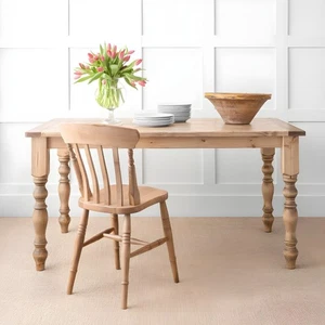 6ft Traditional Pine Farmhouse Dining Table – Handmade Rustic Solid Wood - Picture 1 of 8