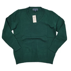 Karen Scott Women's Cotton V-Neck Green Sweater Large - Picture 1 of 7