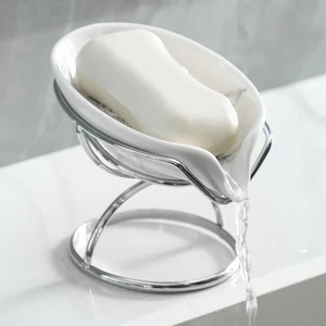 Leaf-Shaped Soap Dish – Premium Ceramic Soap Bar Holder with Self-Drainage Sy... - Picture 1 of 6