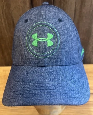 Chapéu de golfe vintage Under Armour azul urze logotipo verde bordado LG/XL  - Imagem 1 de 4