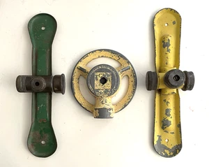 3 Vintage METAL SPRINKLERS 2-NELSON In Line CAN'T BEAT 'EM Garden Lawn Watering - Picture 1 of 16