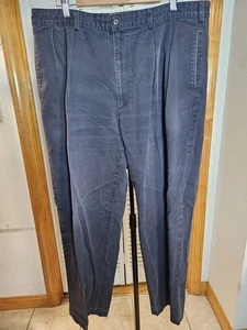 Pantalone Polo Ralph Lauren vintage uomo 42 blu scuro lino leggero abito tasca - Foto 1 di 5