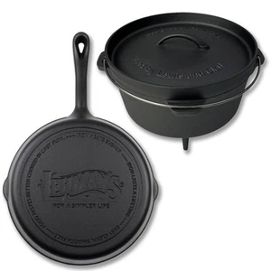 Lehman's Camping NonStick Cookware Set Nitrided Dutch Oven and 10 inch Skillet - Picture 1 of 6