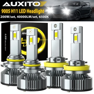 2-sides 9005 H11 LED Headlight Kit High Low Beam Bulbs Super Bright 6500K White - Image 1 of 4
