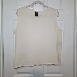 Eileen Fisher Elfenbein Seidentop Ärmellos Gr. LG - Bild 1 von 10