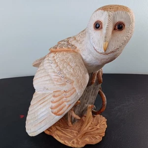 1987 Franklin Mint Porcelain, Signed, Very Detailed "The Barn Owl" Figurine - Picture 1 of 10