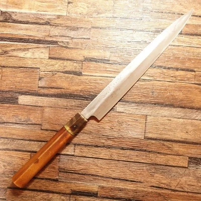 Cuchillo Tojiro Yanagiba Sashimi 235 mm acero al carbono borde único usado Foto 1 de 4