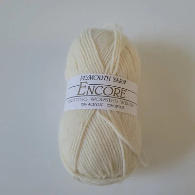 Plymouth Encore Worsted Weight Yarn Wool Acrylic Color 0256 Beige - Image 1 of 3