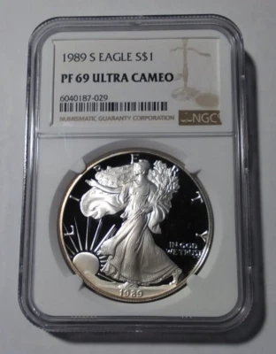 1989 S American Silver Eagle Dollar NGC PF 69 Ultra Cameo (794) - Image 1 of 2