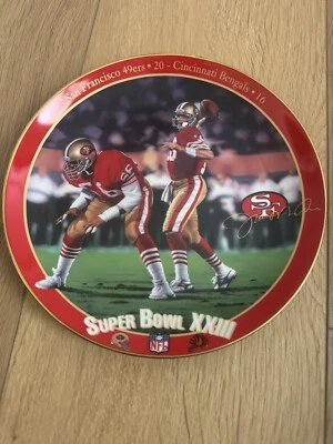 Joe Montana Super Bowl XXIII 1994 Bradford Exchange Plate San Francisco 49ers Foto 1 de 3