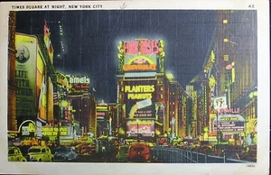 New York City - Times Square at Night - Posted in 1945 - Picture 1 of 2