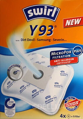 4 Beutel Swirl Y 93 MicroPor Plus Staubsaugerbeutel Y93 frei Haus per Brief