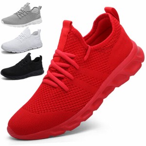 red athletic shoes